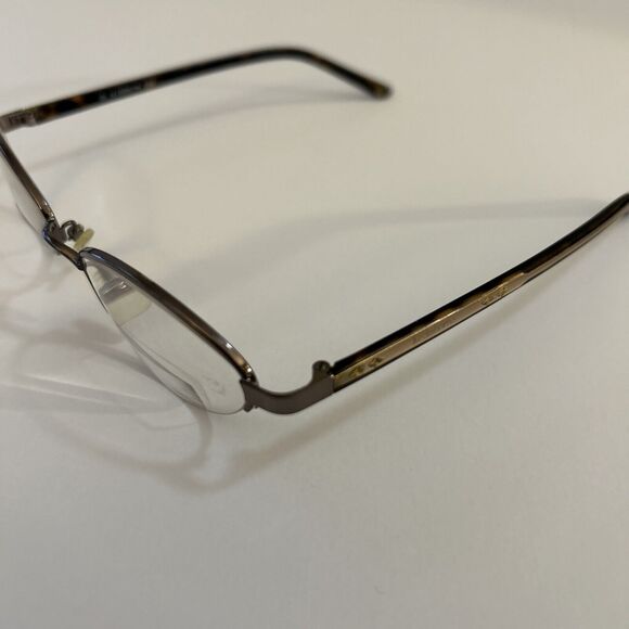 Liz Claiborne Gold Half-Rim Metal Crystal Eyeglass FRAMES - L327 0JM3 47-16-130 - Picture 4 of 16